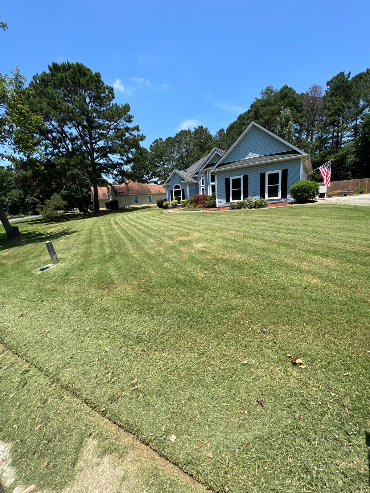 Freshly mowed lawn Newnan GA