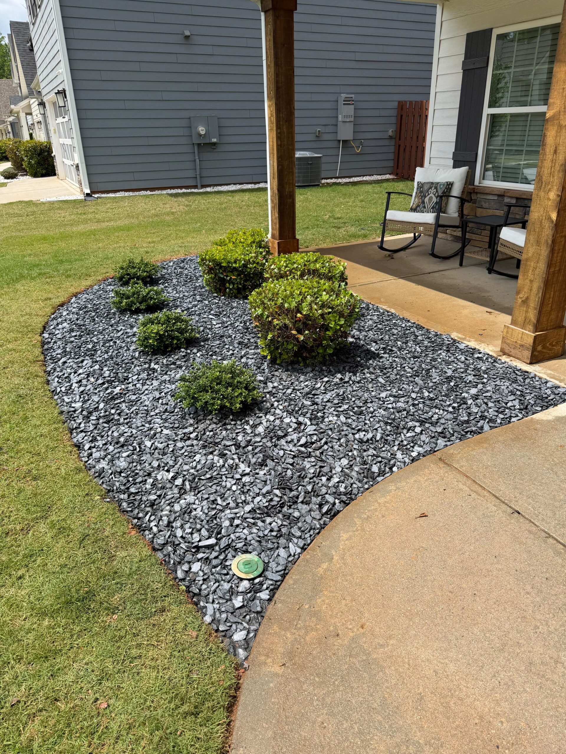 Slate chip bed & shrub install Newnan GA
